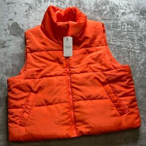 Trendy Queen Orange Women’s Puffer Vest NWT